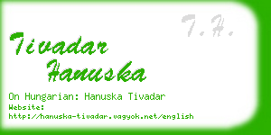 tivadar hanuska business card